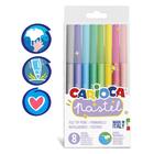 Фломастеры 8 цветов, Carioca "Pastel", пастельная палитра, смываемые, нетоксичные чернила, европодвес - Фото 1