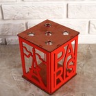 Кашпо деревянное 12.3×12.3×15 см с 5 колбами "Париж", морёный красный Дарим Красиво - Фото 3