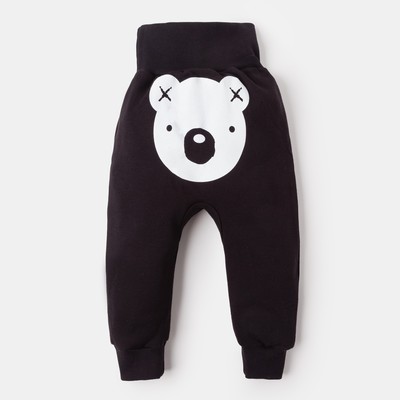 Ползунки - штанишки «Крошка Я» Black&white, чёрные, размер 22 (62-68 см)