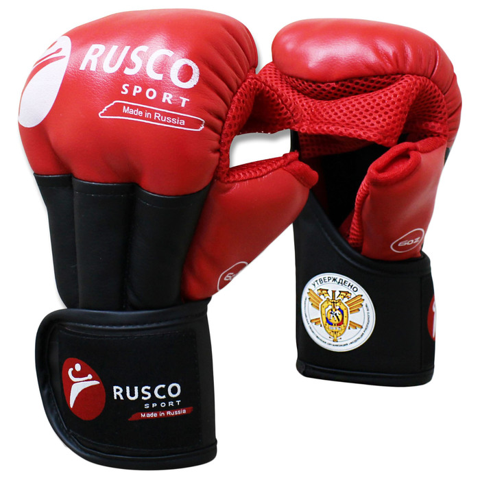 Перчатки для рукопашного боя RuscoSport PRO, 8 унций, цвет красный