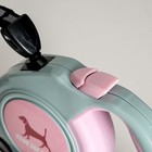 Рулетка "Пижон" с прорезиненной ручкой, 3 м, до 15 кг, трос, серо-розовая - фото 21027645