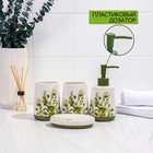 Наборы аксессуаров для ванной комнаты «Весна», 4 предмета, дозатор 400 мл, мыльница, 2 стакана, белые - Фото 4