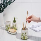 Наборы аксессуаров для ванной комнаты «Весна», 4 предмета (дозатор 400 мл, мыльница, 2 стакана), цвет белый - Фото 8