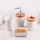 Набор аксессуаров для ванной комнаты «Бамбук», 4 предмета (мыльница, дозатор,два стакана) - фото 3195727