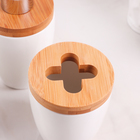 Набор аксессуаров для ванной комнаты «Бамбук», 4 предмета (мыльница, дозатор,два стакана) - фото 21027698