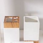 Наборы аксессуаров для ванной комнаты Natural Quatro, 4 предмета (дозатор 380 мл мыльница, 2 стакана), цвет белый - фото 7892863