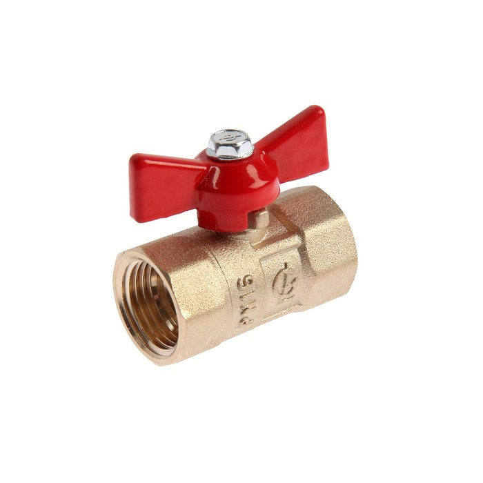 Кран шаровой «ГАЛЛОП» ПРАКТИК DN-15 130, внутренняя/внутренняя резьба 1/2", «бабочка» - Фото 1