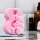 Бомбочка для ванны "С 8 марта с мишкой" с ароматом клубники, 120гр, розовая - фото 8941157