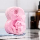 Бомбочка для ванны "С 8 марта с мишкой" с ароматом клубники, 120гр, розовая - Фото 2