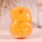 Бомбочка для ванны "С 8 марта с мишкой" с ароматом персика, 75 г, оранжевая - фото 9726532