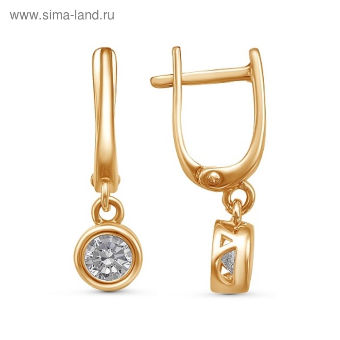 Серьги «Драже», розовое золочение, цвет белый - Фото 1