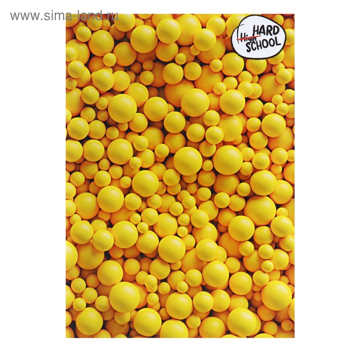 Тетрадь 48 листов клетка Hard school «Жёлтые шары», школьная, мягкая обложка - Фото 1
