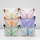 Бабочка для декора и флористики, на прищепке, пластиковая, микс, 1 шт., 7,5 х 5 х 1 см - Фото 1