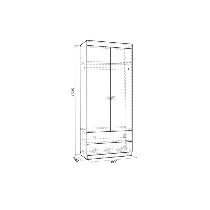 Шкаф комбинированный Форсаж, 800×410×1890, дуб сонома/белый - фото 1907074680