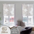 Штора рулонная «Листья», 90×200 см (с учётом креплений 3.5 см), коричневая - Фото 1