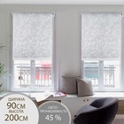 Штора рулонная «Цветенье», 90×200 см (с учётом креплений 3,5 см), цвет серый - Фото 1