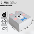 Коробка подарочная складная, упаковка, «Медвежонок», 15 х 15 х 8 см - фото 318286587