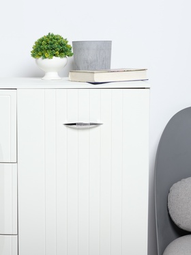 Ручка-скоба мебельная ТУНДРА LIGHT РС003AL, м/о 96 мм, цвет хром