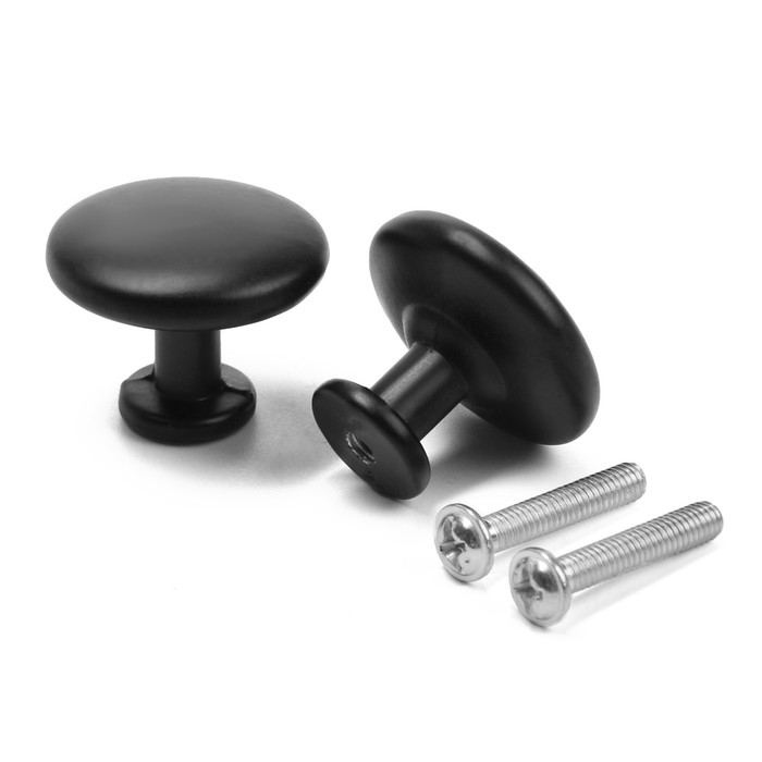 Ручка кнопка WAVE ТУНДРА РК120BL, черная - фото 18530511