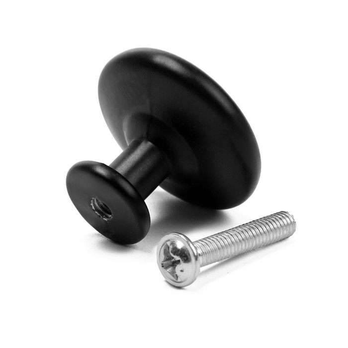 Ручка кнопка WAVE ТУНДРА РК120BL, черная - фото 18530512