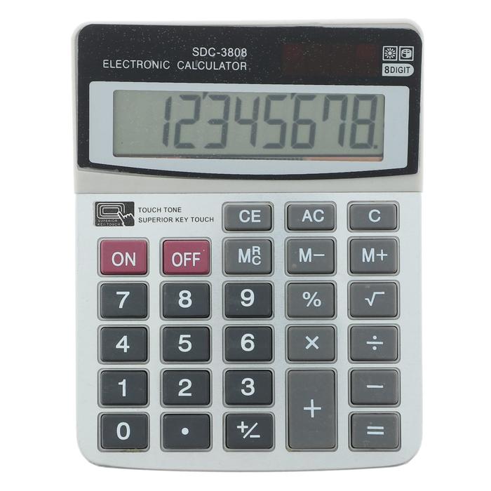 Калькулятор настольный, 8 - разрядный, SDC - 3808 - Фото 1
