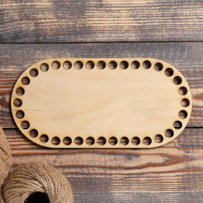 Заготовка для вязания "Овал с параллельными сторонами", донышко фанера 3 мм, размер 20×10 см - Фото 1