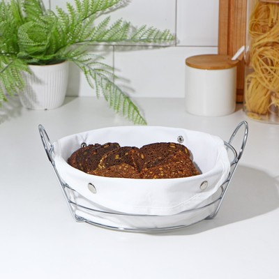 Хлебница Доляна, 26×24×11.5 см, белая