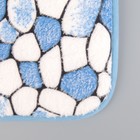 Набор ковриков для ванны и туалета Доляна «Галька», 2 шт: 40×50, 50×80 см, цвет синий - Фото 2