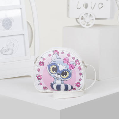 Сумка детская, отдел на молнии, длинный ремень, цвет белый