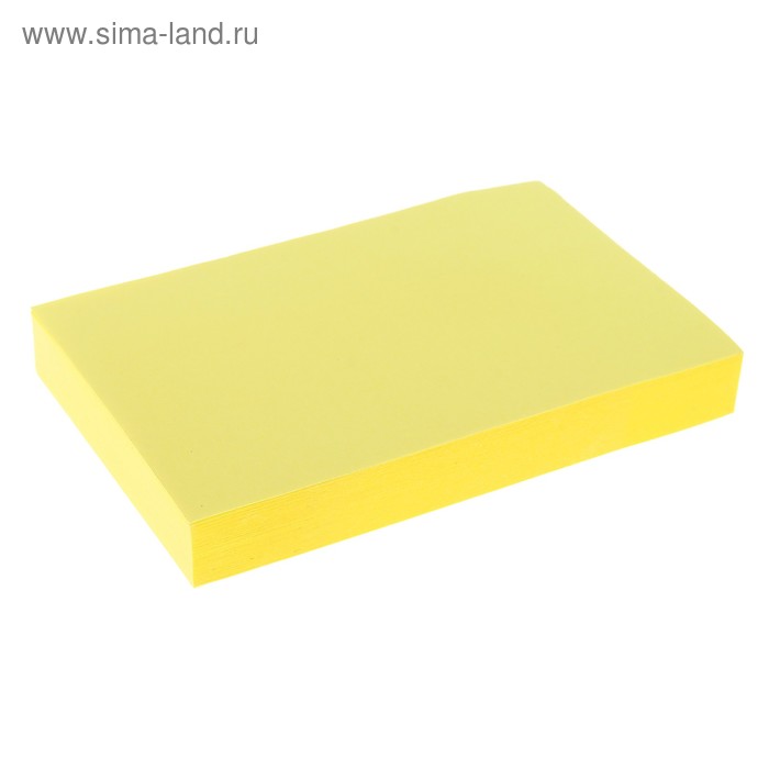 Блок с липким краем 51 мм x 76 мм, 100 листов, флуоресцентный, жёлтый - Фото 1