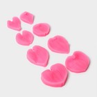 Набор молдов для заливки «Сердца», силикон, 4 пары, розовый - Фото 2