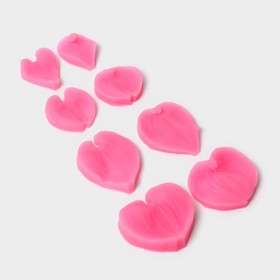 Набор молдов «Сердца», силикон, 4 пары, розовый