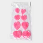 Набор молдов для заливки «Сердца», силикон, 4 пары, розовый - Фото 5