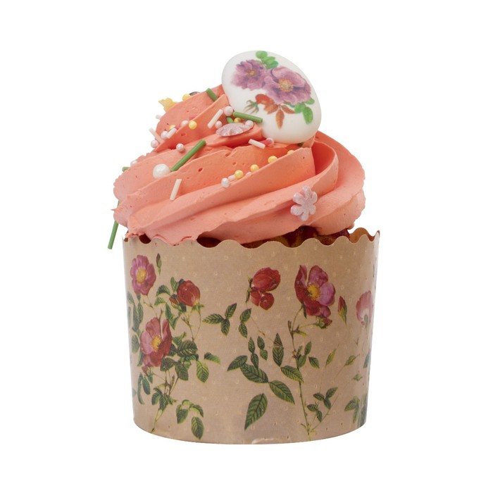 Форма для кулича бумажная «Розы», 6×4.5 см, МИКС - Фото 1