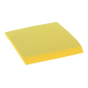 Блок с липким краем, 76 мм х 76 мм, 100 листов, флуоресцентный, жёлтый