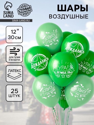 Воздушные шары латексные 12" «Дембель», 25 шт.