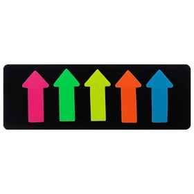 Блок - закладка «Стрелки» с липким краем 5×15×51 мм, пластик, 5 цветов по 25 листов, флуоресцентный