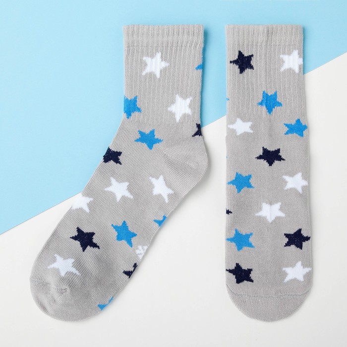 Носки детские KAFTAN «Звёзды», размер 14-16, цвет серый - фото 1907074889