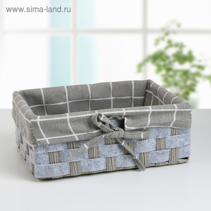 Корзина для хранения «Ёлки-палки», 26×18×9,5 см, цвет серый - Фото 1