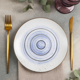 Тарелка керамическая десертная «Бриз», d=20,5 см, цвет голубой