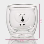 Стакан с двойными стенками Доляна «Вверх дном», 250 мл, 9×9 см, на деревянной подставке, стекло, прозрачный - Фото 2