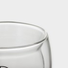 Стакан с двойными стенками Доляна «Вверх дном», 250 мл, 9×9 см, на деревянной подставке, стекло, прозрачный - Фото 5