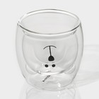 Стакан с двойными стенками Доляна «Вверх дном», 250 мл, 9×9 см, на деревянной подставке, стекло, прозрачный - Фото 6