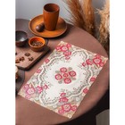 Салфетка ажурная для стола «Незабудки», 45×30 см, цвет металлик розово-оранжевый - Фото 6