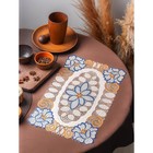 Салфетка ажурная для стола «Витая», 45×30 см, цвет металлик сине-оранжевый - фото 11915454