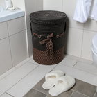 Корзина для белья универсальная плетёная с крышкой Доляна «Грей», 36,5×36,5×49 см, цвет коричневый - Фото 4