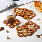 Подставка под горячее Доляна «Бамбук», под кружку, бамбук, 12×12 см - Фото 1