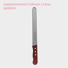 Нож для бисквита крупные зубцы, длина лезвия 25 см, деревянная ручка, толщина лезвия 1 мм - фото 4298061