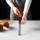 Нож для бисквита крупные зубцы, длина лезвия 25 см, деревянная ручка, толщина лезвия 1 мм - фото 6271911