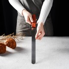 Нож для бисквита крупные зубцы, рабочая поверхность 30 см, деревянная ручка - Фото 7